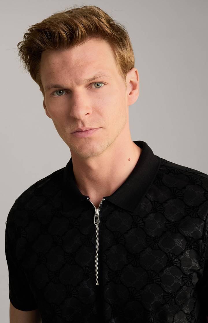 Joop Cornflower-Poloshirt Benito in Schwarz Sonderangebot der Fabrik