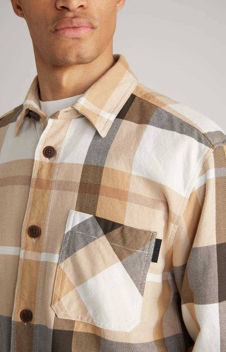 Joop Hemd Harvi in Beige kariert Schlussverkauf