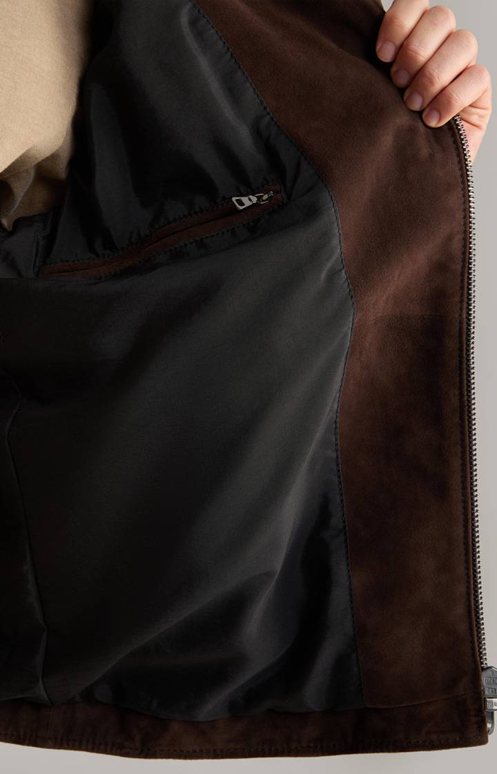 Joop Velours-Lederjacke Lezy in Dunkelbraun Preisnachlass