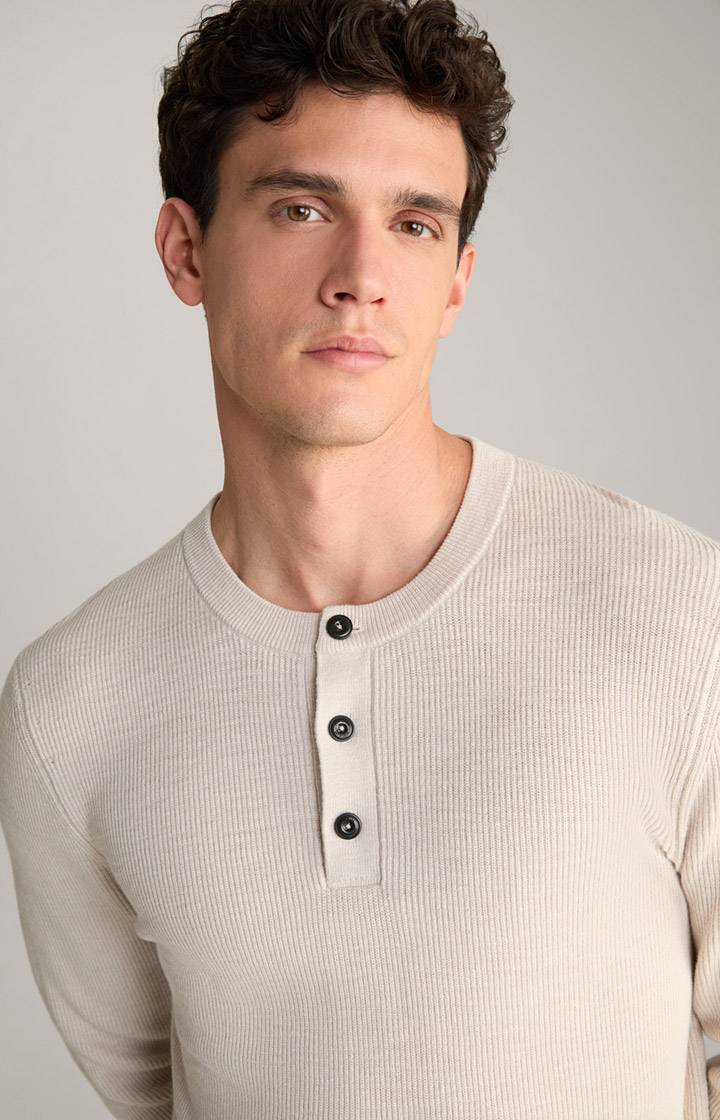 Joop Strickpullover Henley in Hellbeige Cyber Monday