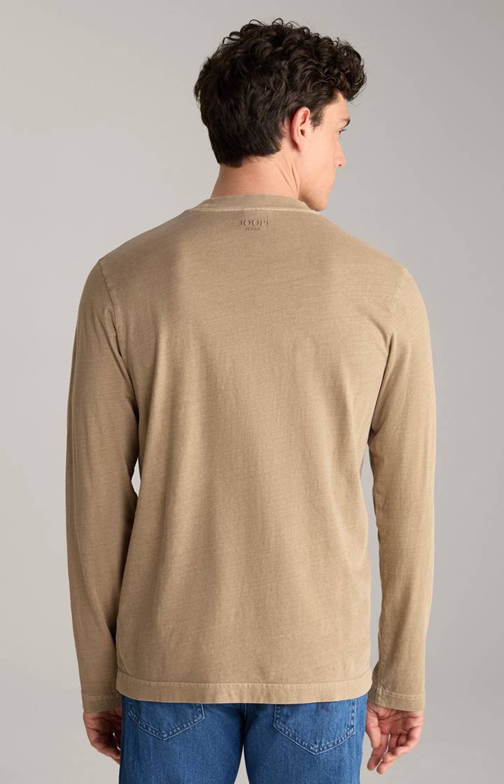 Joop Baumwoll-Langarmshirt Carlito in Hellbraun Osterangebot