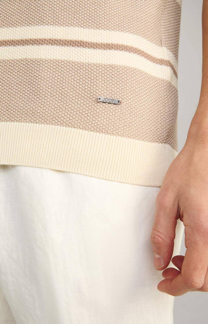 Joop Strick-Shirt Vico in Beige/Offwhite gestreift Begrenzt auf 3 Tage