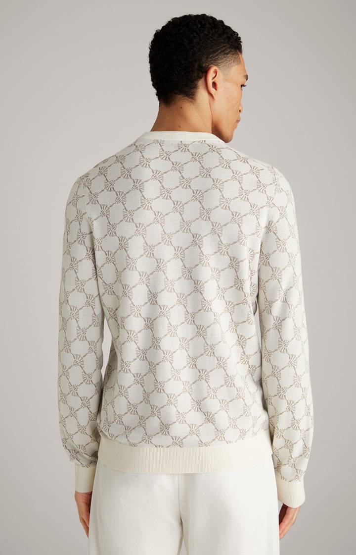 Joop Cornflower-Pullover Ravon in Weiß gemustert im Angebot
