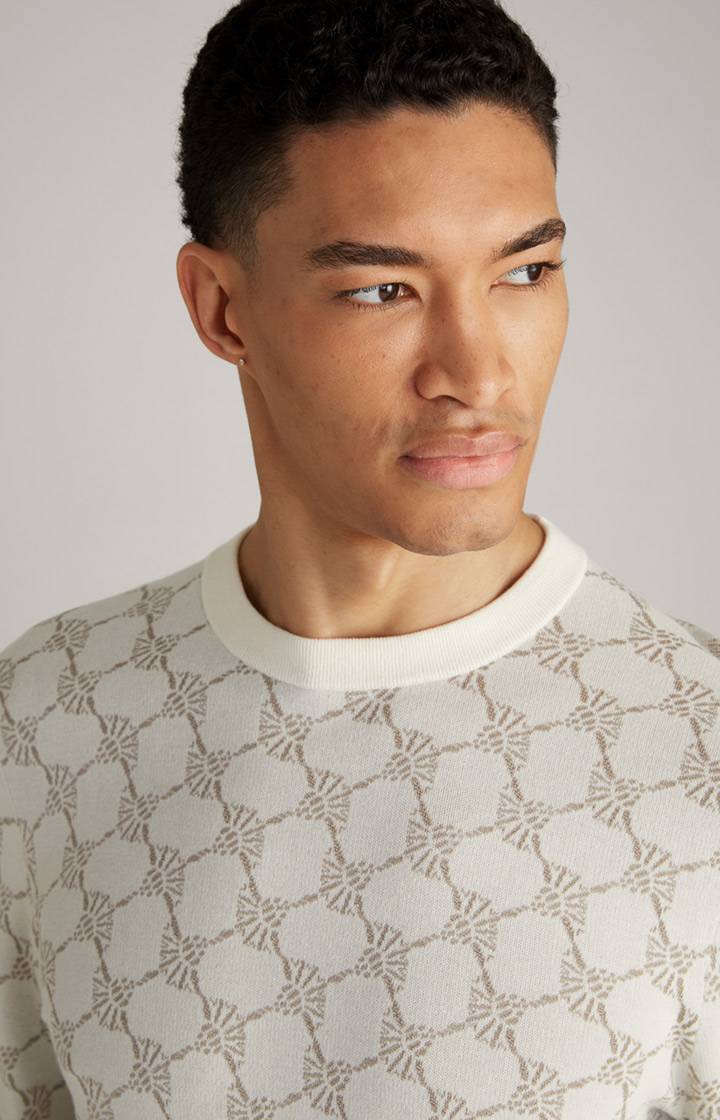 Joop Cornflower-Pullover Ravon in Weiß gemustert im Angebot