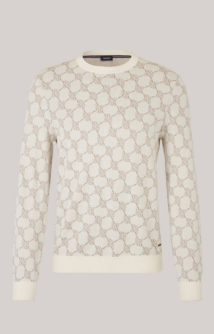 Joop Cornflower-Pullover Ravon in Weiß gemustert im Angebot
