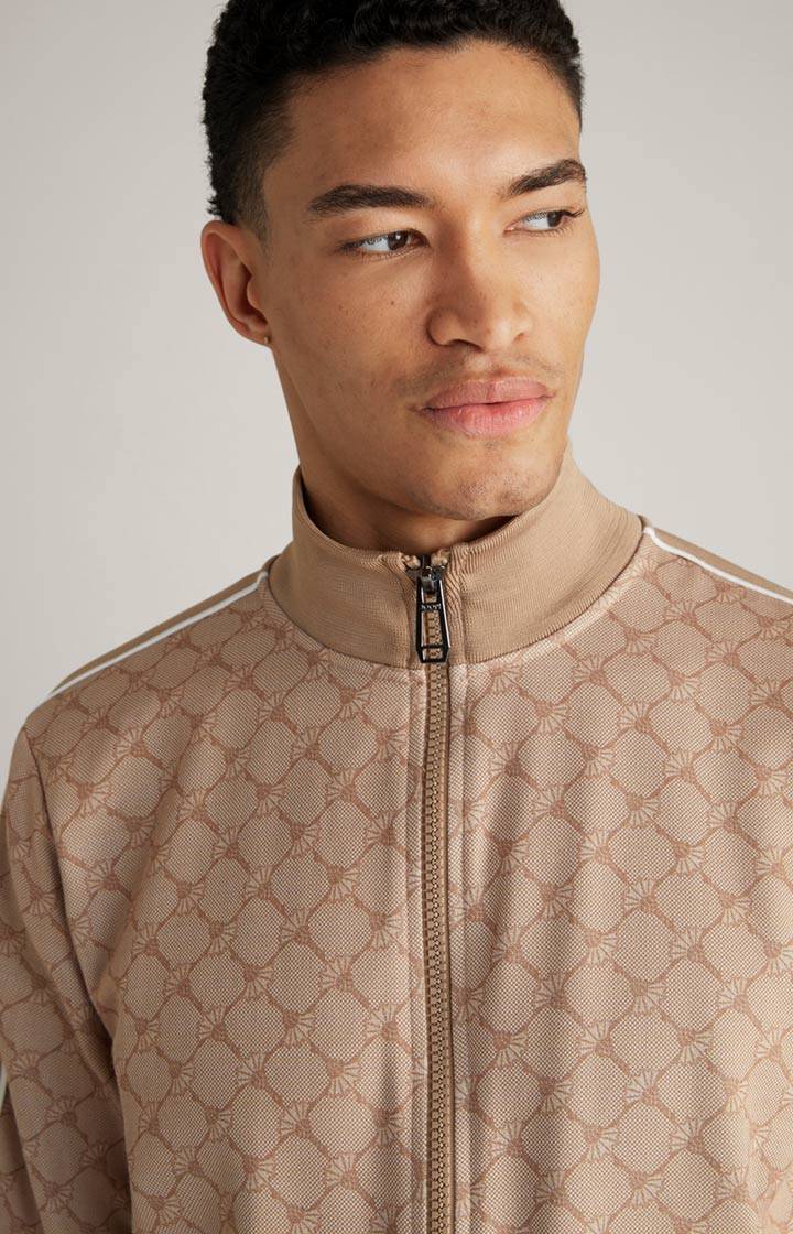 Joop Cornflower-Sweatjacke Tayfun in Beige gemustert Schlussverkauf