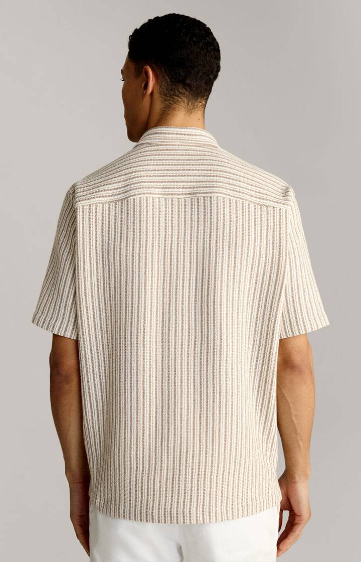 Joop Strick-Hemd Kawi in Beige gestreift Rabatt