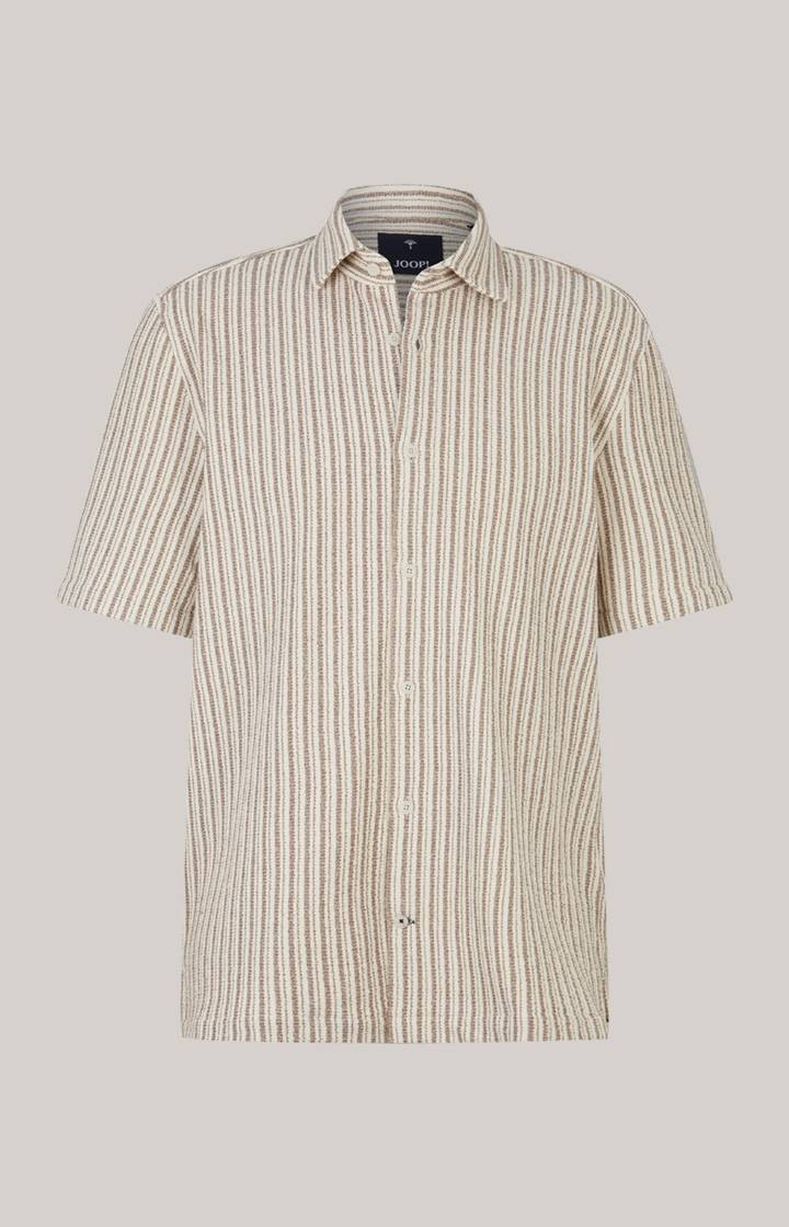 Joop Strick-Hemd Kawi in Beige gestreift Rabatt