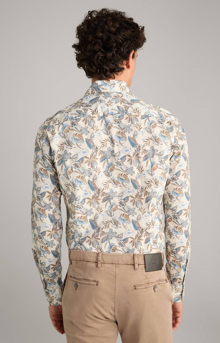 Joop Hemd Pai in Hellbeige/Blau gemustert Osterangebot