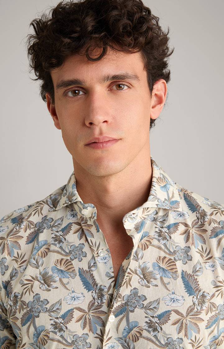 Joop Hemd Pai in Hellbeige/Blau gemustert Osterangebot