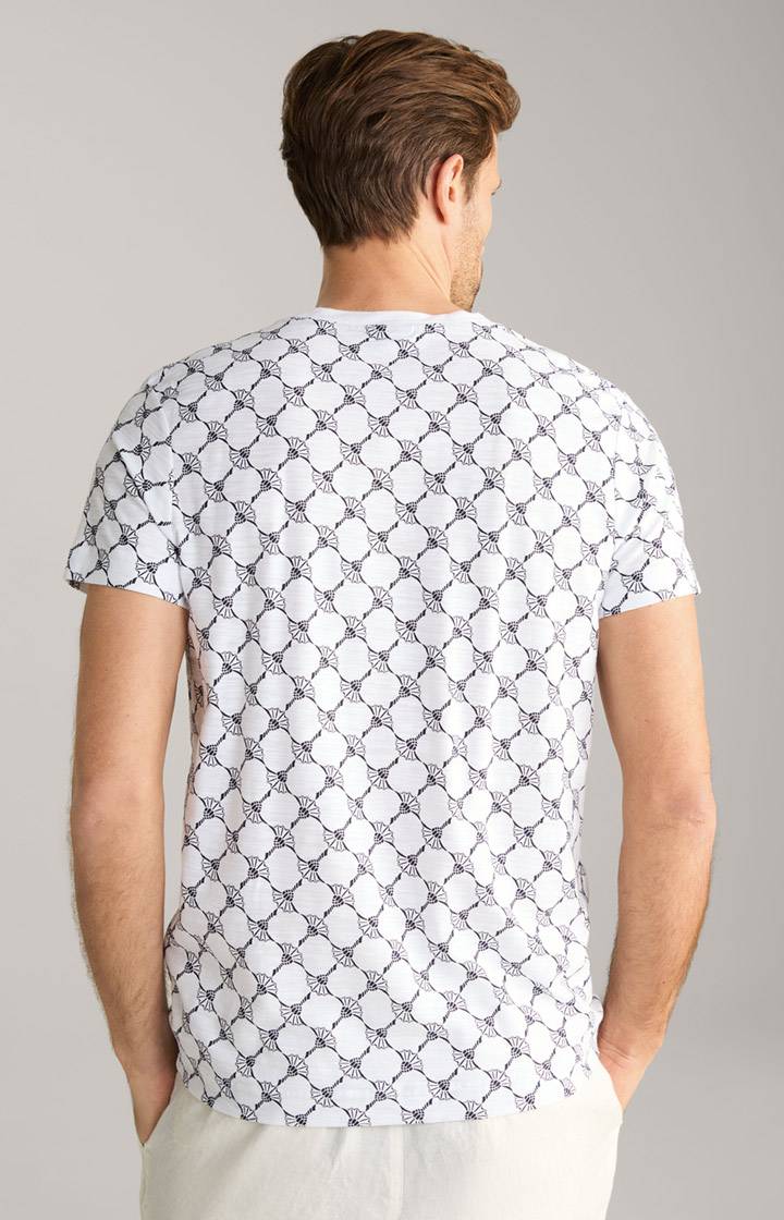 Joop Cornflower-T-Shirt Tyron in Weiß gemustert Nur noch ein Tag übrig