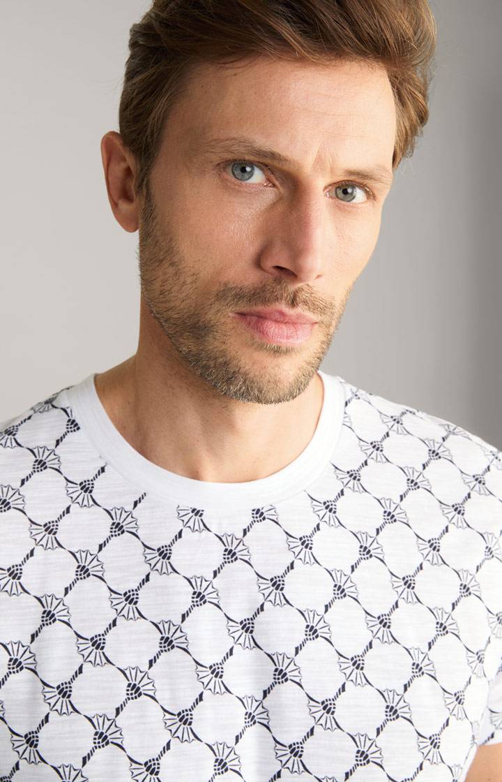 Joop Cornflower-T-Shirt Tyron in Weiß gemustert Nur noch ein Tag übrig
