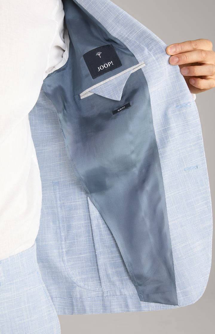 Joop Leinenmix-Sakko Hoverest in Blau/Weiß gemustert Online Shopping