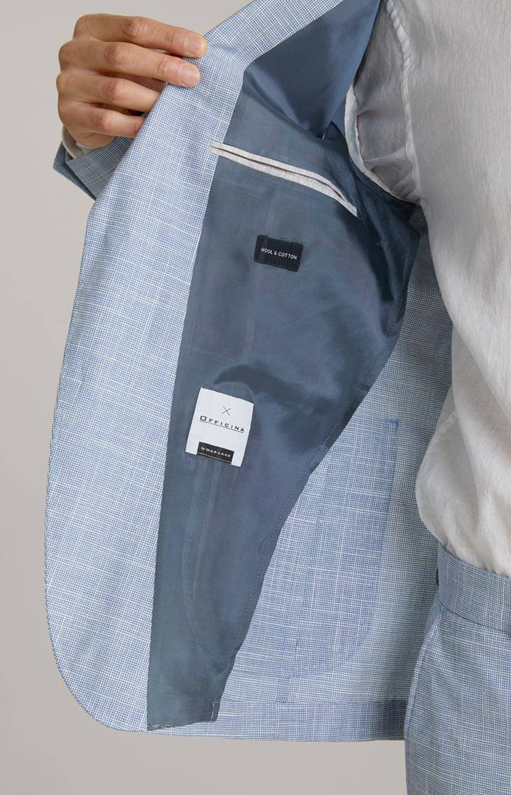 Joop Leinenmix-Sakko Hoverest in Blau/Weiß gemustert Online Shopping