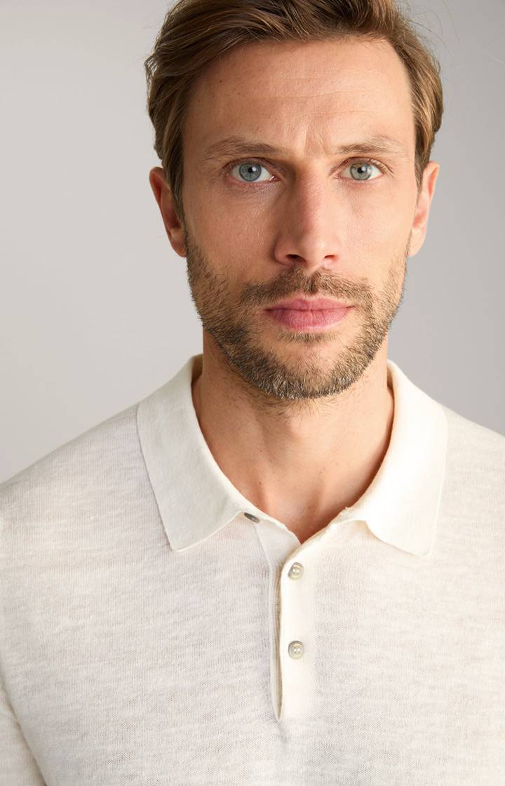 Joop Leinenmix-Poloshirt Malioso in Offwhite Jubiläumsangebot