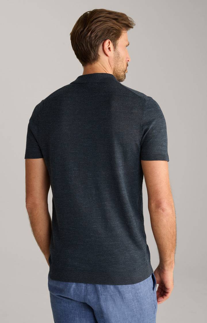 Joop Leinenmix-Poloshirt Malioso in Navy Große Rabatte