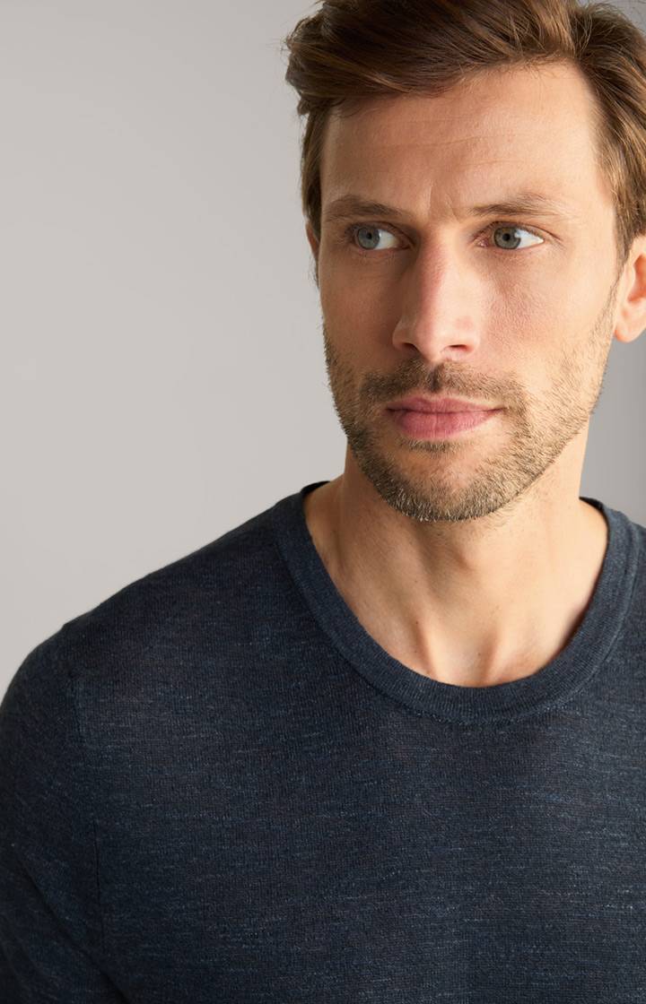 Joop Leinenmix-T-Shirt Maroso in Dunkelblau Bis zu 60% Rabatt