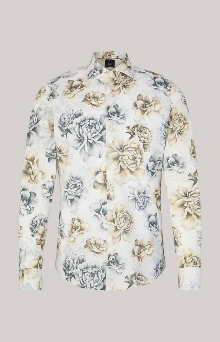 Joop Hemd Pai in Ecru/Pastell-Blau gemustert Black Friday Preise