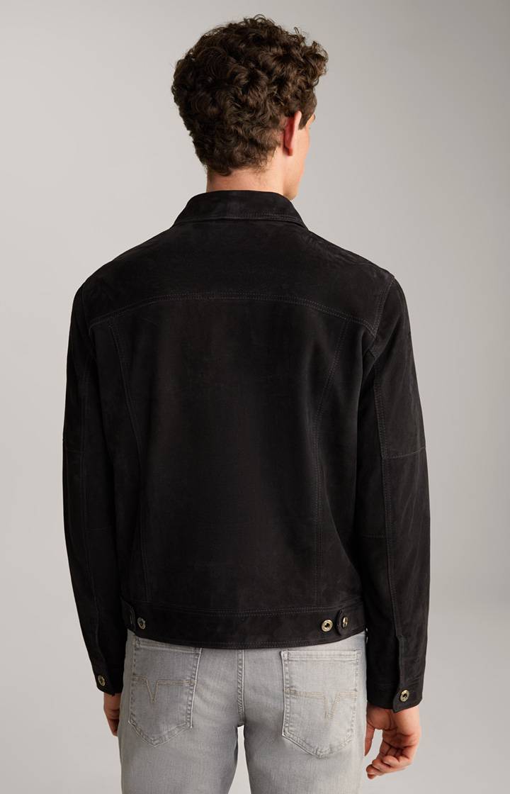 Joop Velours-Lederjacke Jean in Navy Valentinstagsangebot