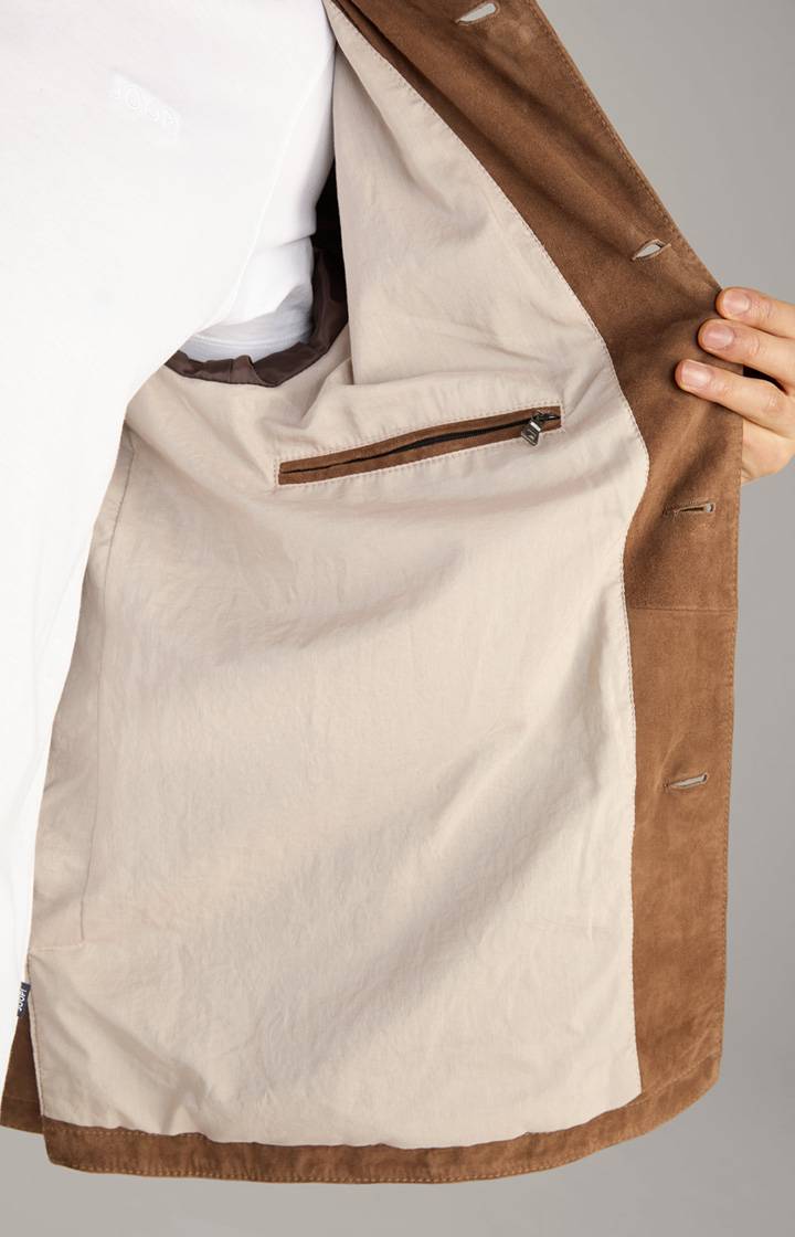 Joop Velours-Lederjacke Zag in Braun Lagerräumung