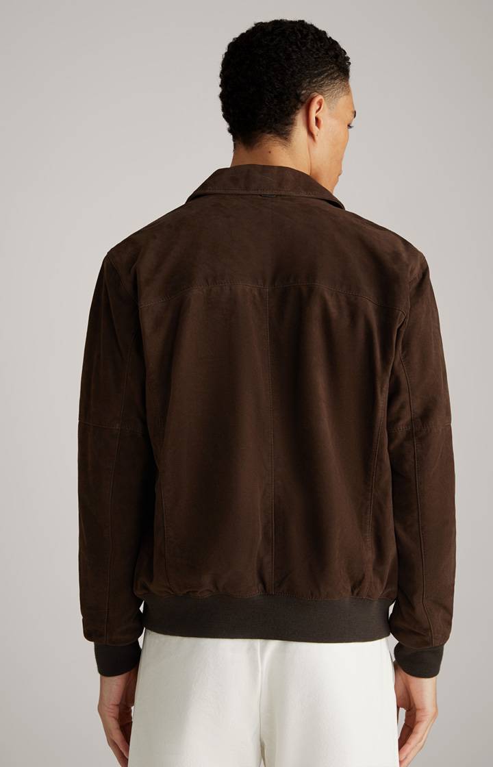 Joop Ziegenvelours-Lederjacke Laup in Dunkelbraun Neueste Mode