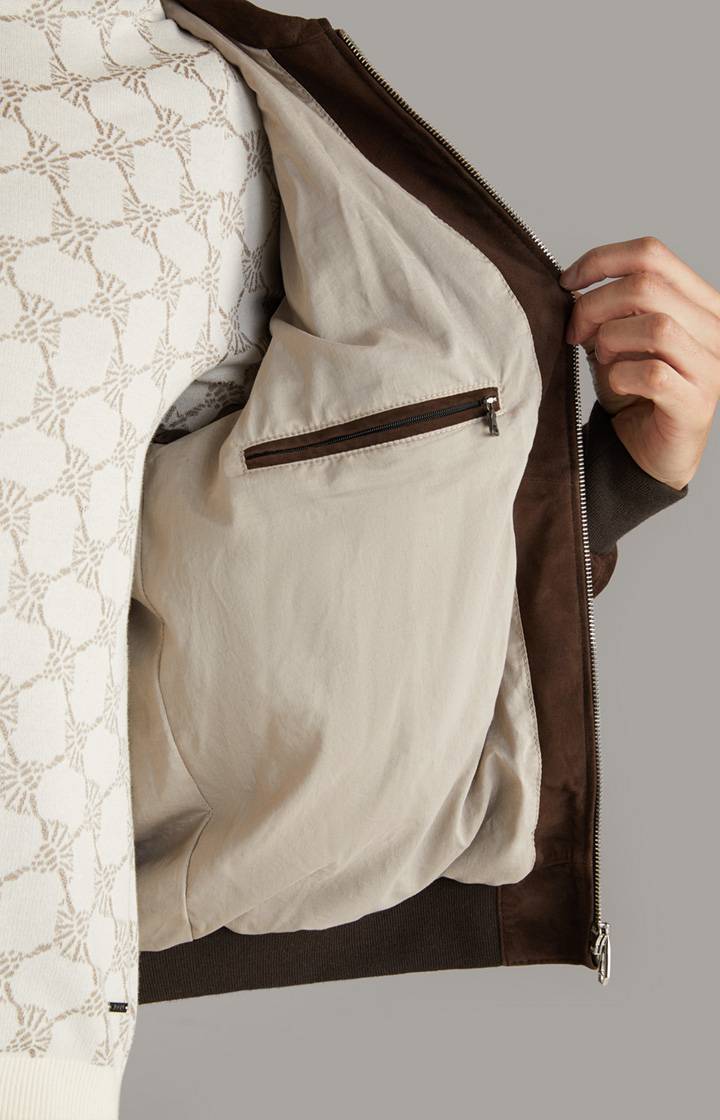 Joop Ziegenvelours-Lederjacke Laup in Dunkelbraun Neueste Mode