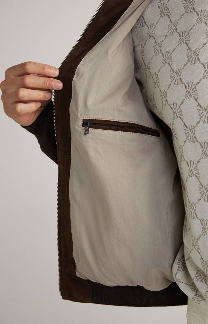 Joop Ziegenvelours-Lederjacke Laup in Dunkelbraun Neueste Mode