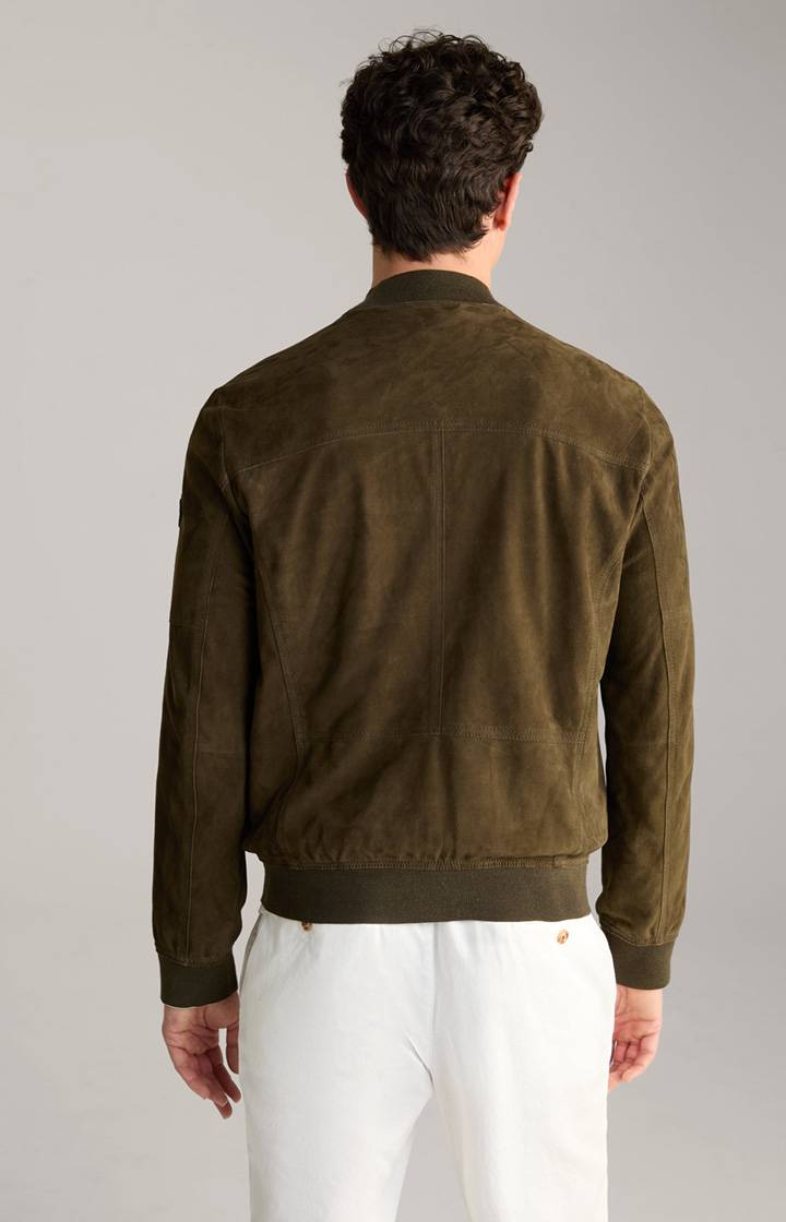 Joop Ziegenvelours-Lederjacke Pios in Oliv Online Outlet