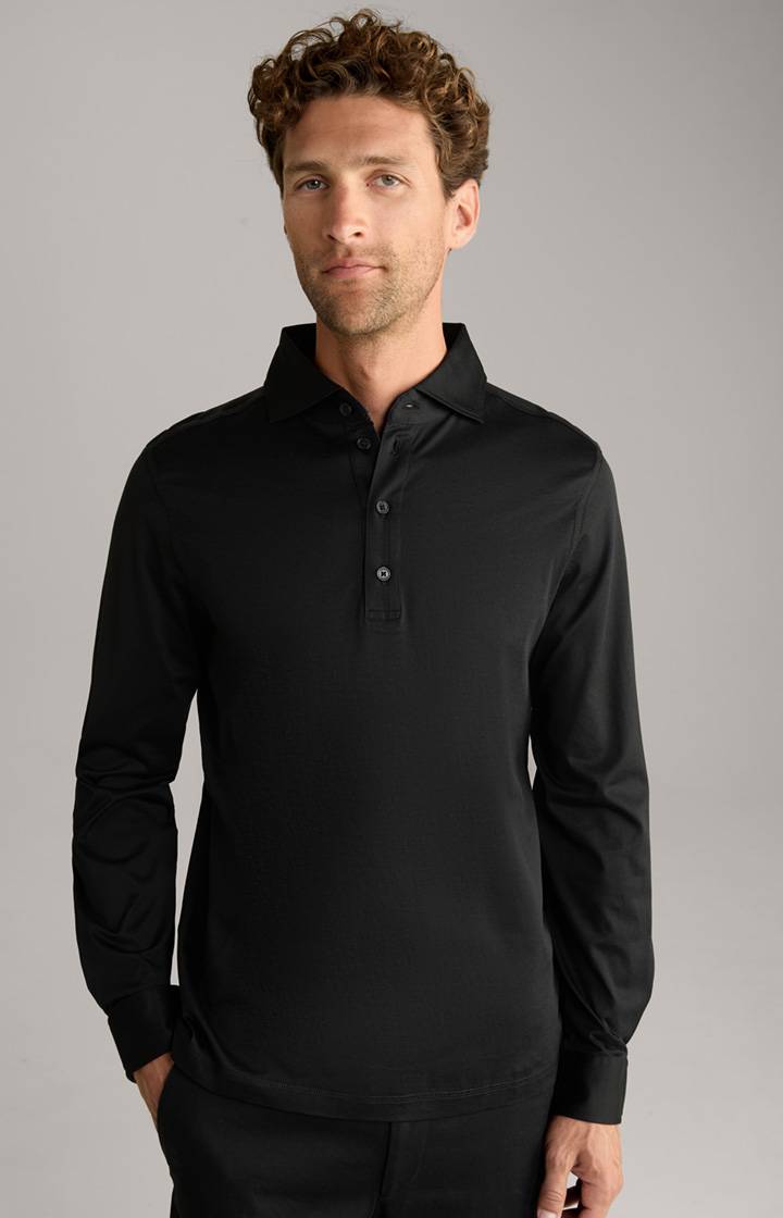 Joop Langarm-Poloshirt Baldwin in Schwarz im Angebot