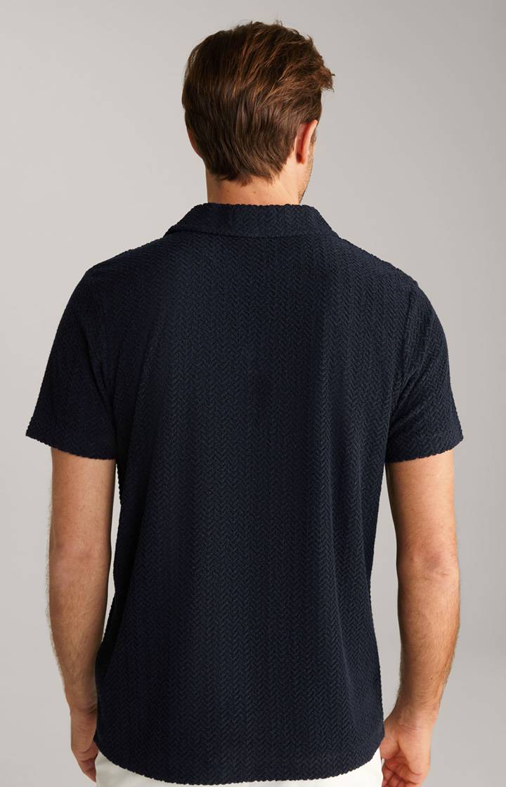 Joop Frottee-Polohemd Piero in Navy strukturiert Blitzverkäufe