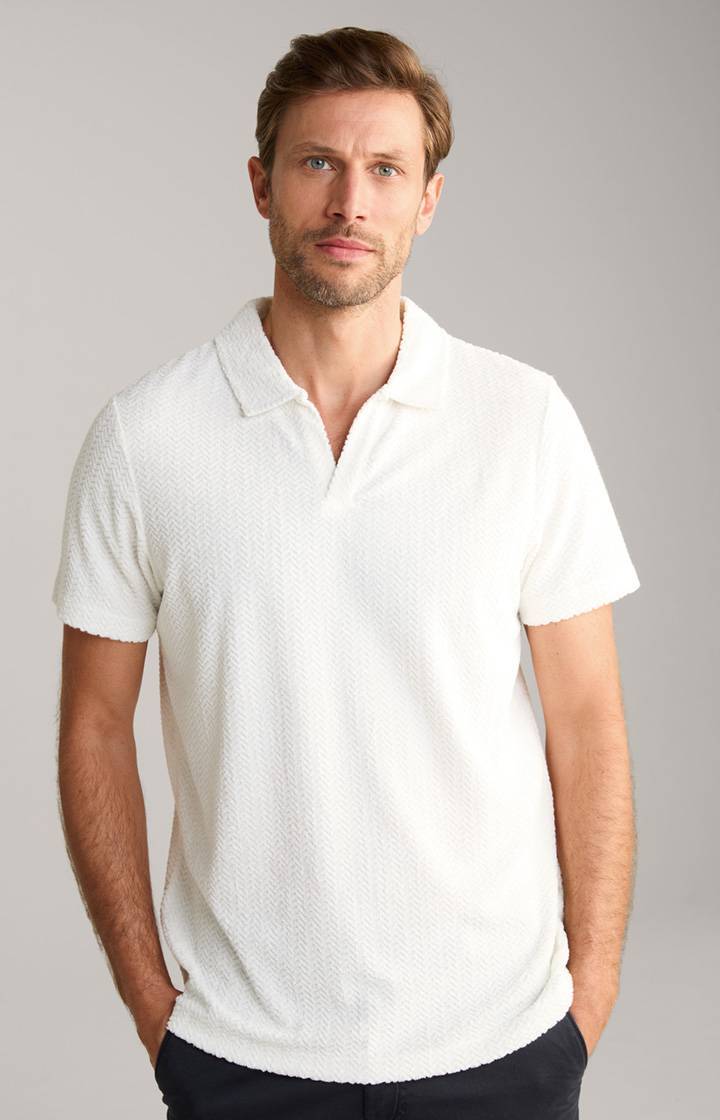 Joop Frottee-Polohemd Piero in Creme strukturiert Günstig kaufen