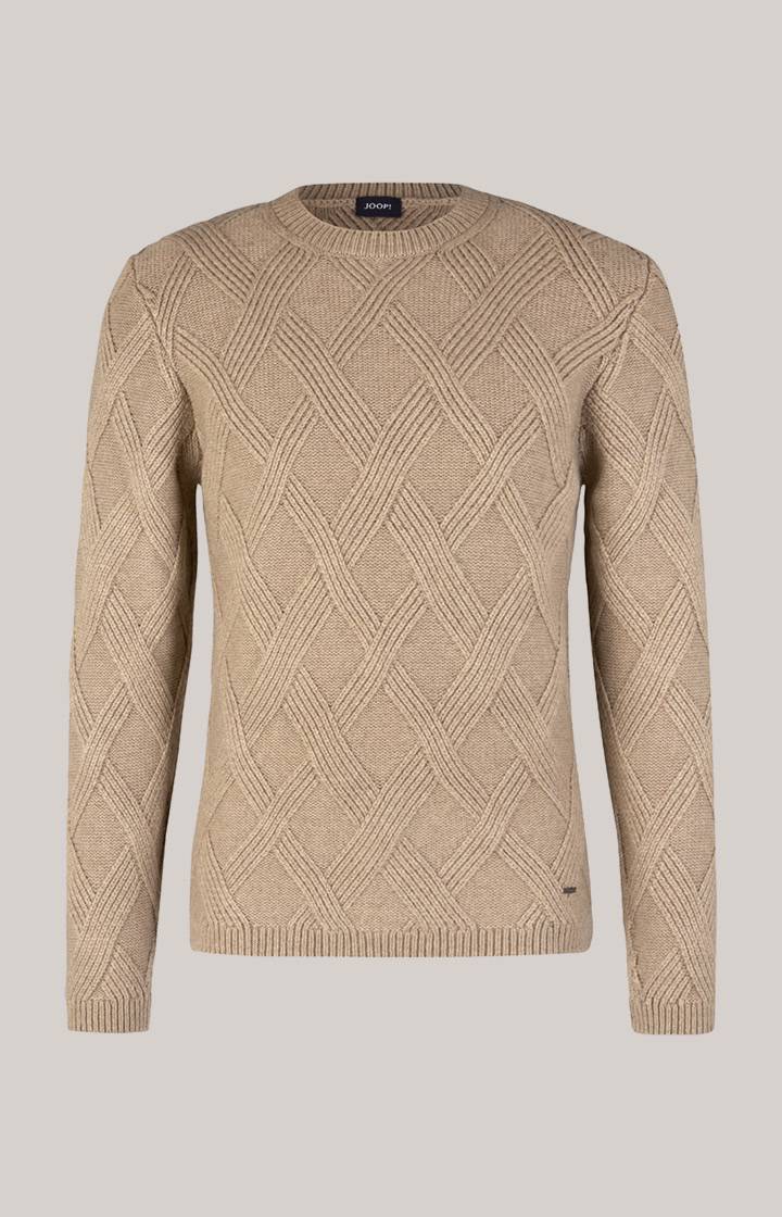 Joop Cashmere-Mix-Pullover Diamondo in Hellbraun Tiefpreis