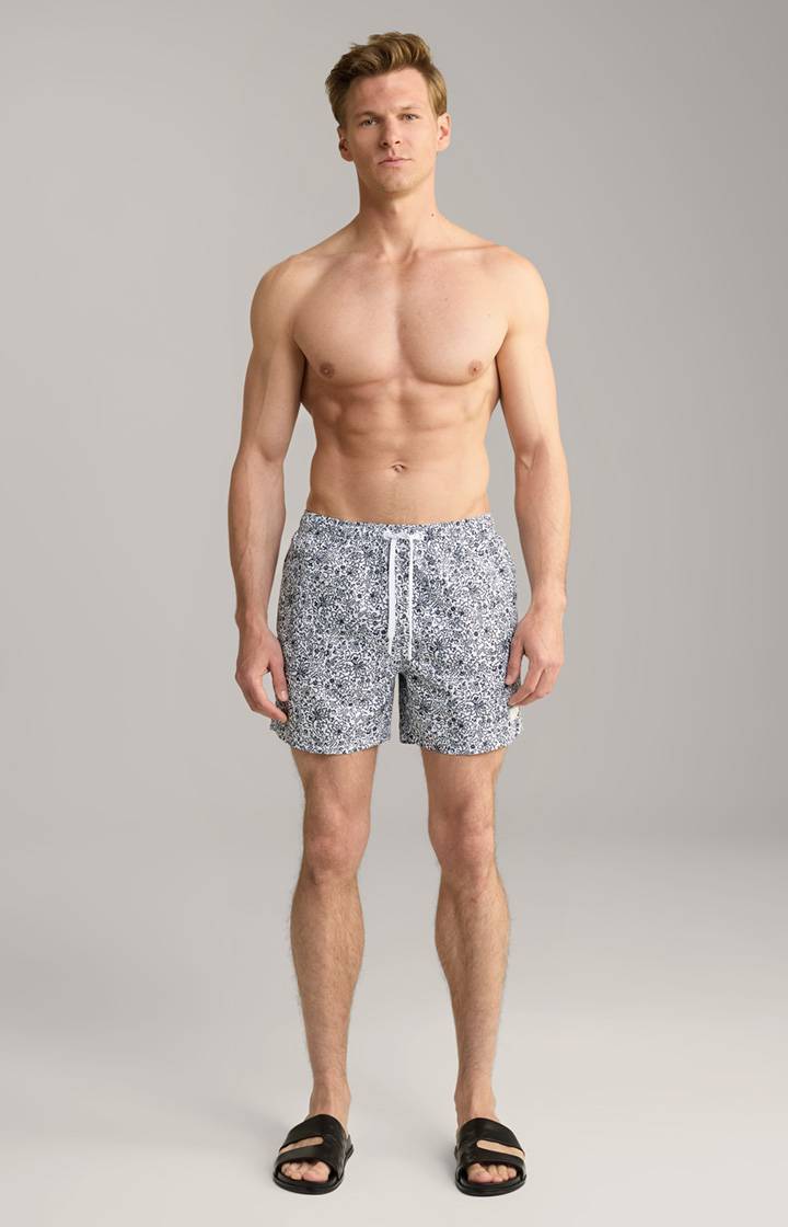 Joop Badeshorts Palolem Beach in Weiß/Blau gemustert Fabrik Onlineshop