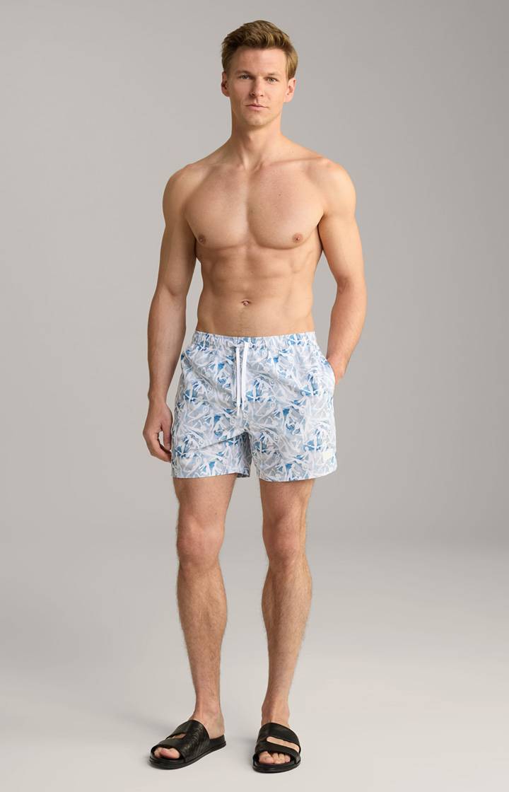 Joop Badeshorts Nissi Beach in Weiß/Blau gemustert Fabrikpreis