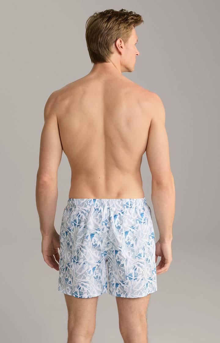 Joop Badeshorts Nissi Beach in Weiß/Blau gemustert Fabrikpreis