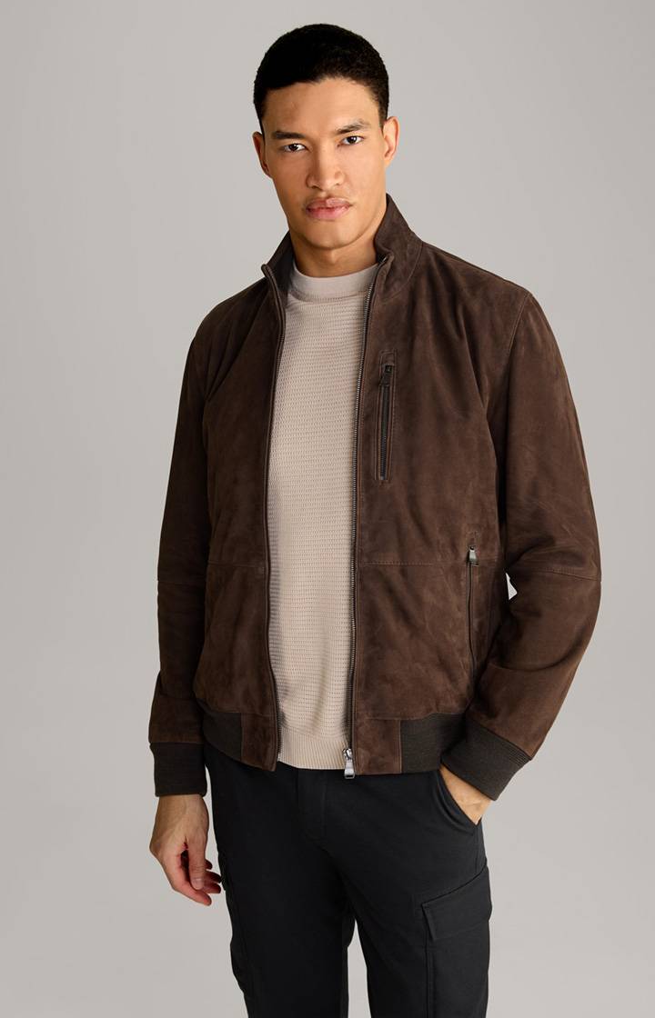 Joop Veloursleder-Blouson Cros in Dunkelbraun