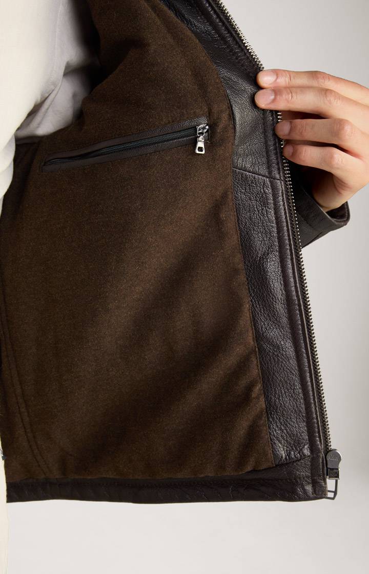Joop Lederjacke Mesh in Dunkelbraun Begrenzt auf 3 Tage