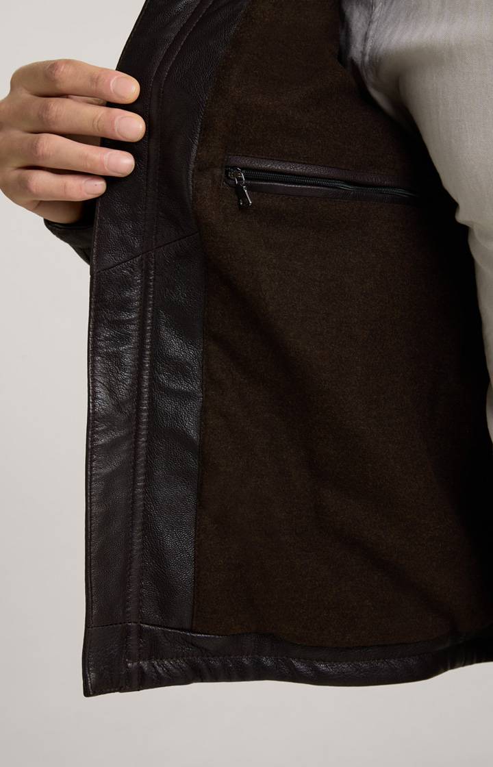 Joop Lederjacke Mesh in Dunkelbraun Begrenzt auf 3 Tage