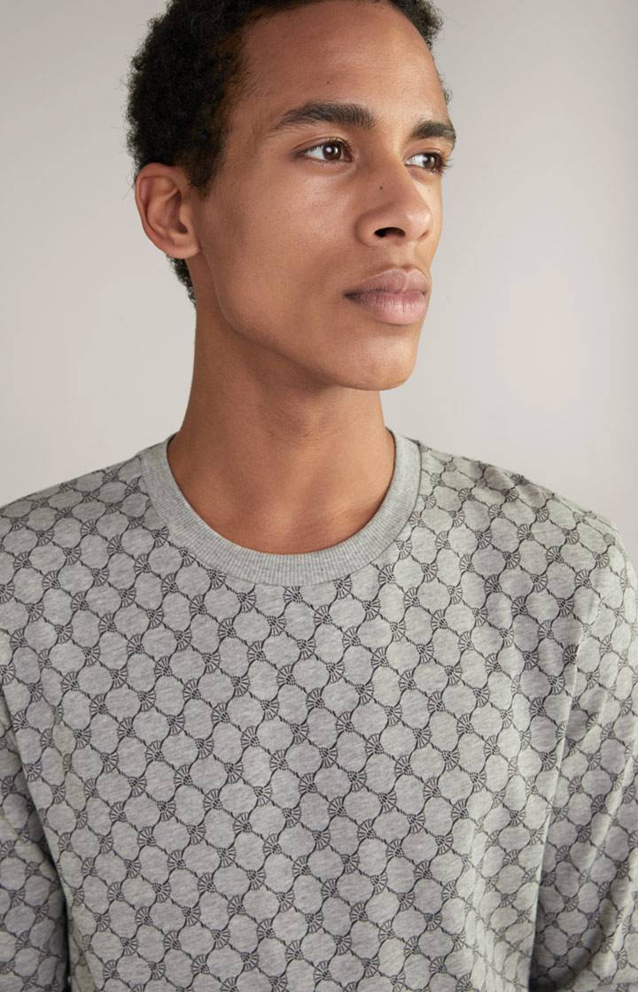 Joop Loungewear Sweatshirt in Hellgrau Melange gemustert Angebote