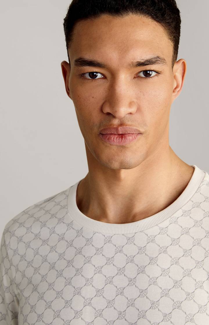 Joop Loungewear Longsleeve in Offwhite/Grau gemustert Schlussverkauf