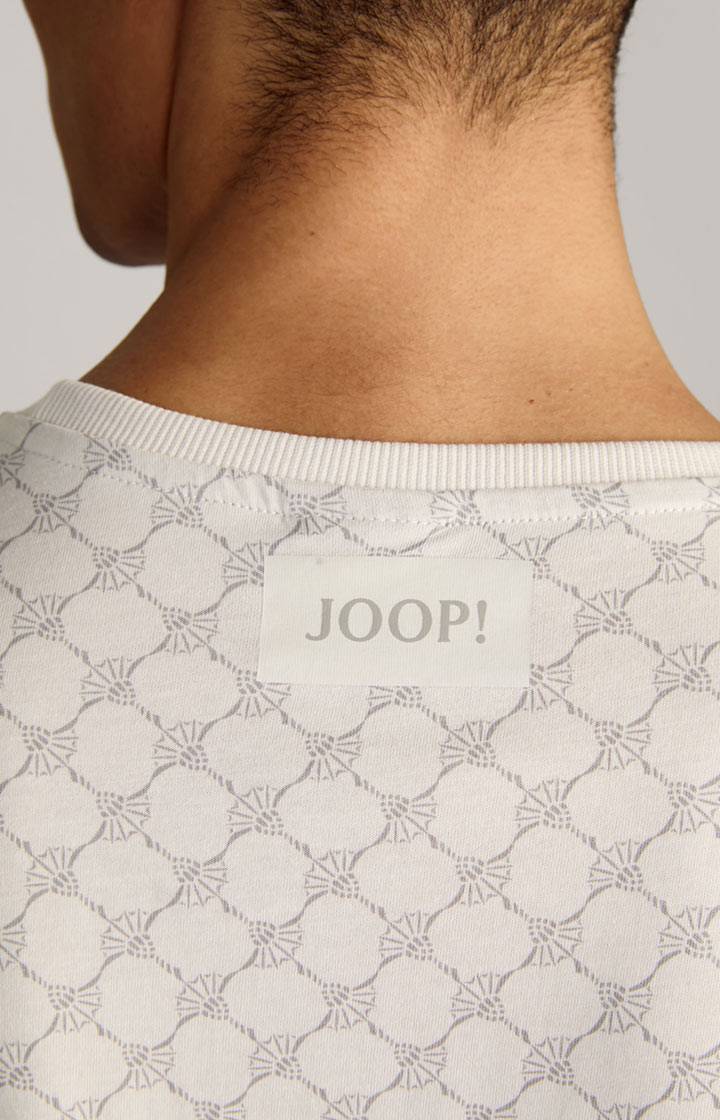 Joop Loungewear Longsleeve in Offwhite/Grau gemustert Schlussverkauf