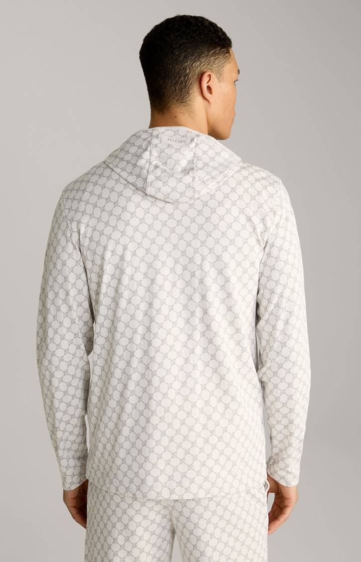 Joop Loungewear Sweatjacke in Offwhite/Grau gemustert Fabrikverkauf