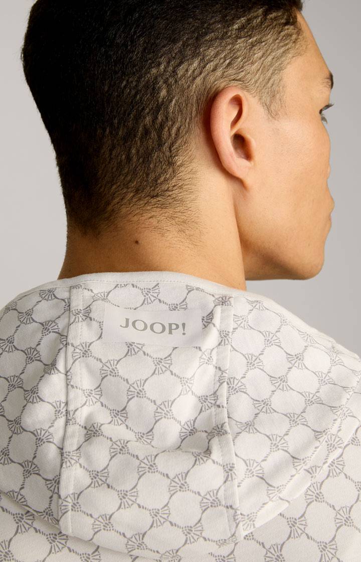 Joop Loungewear Sweatjacke in Offwhite/Grau gemustert Fabrikverkauf