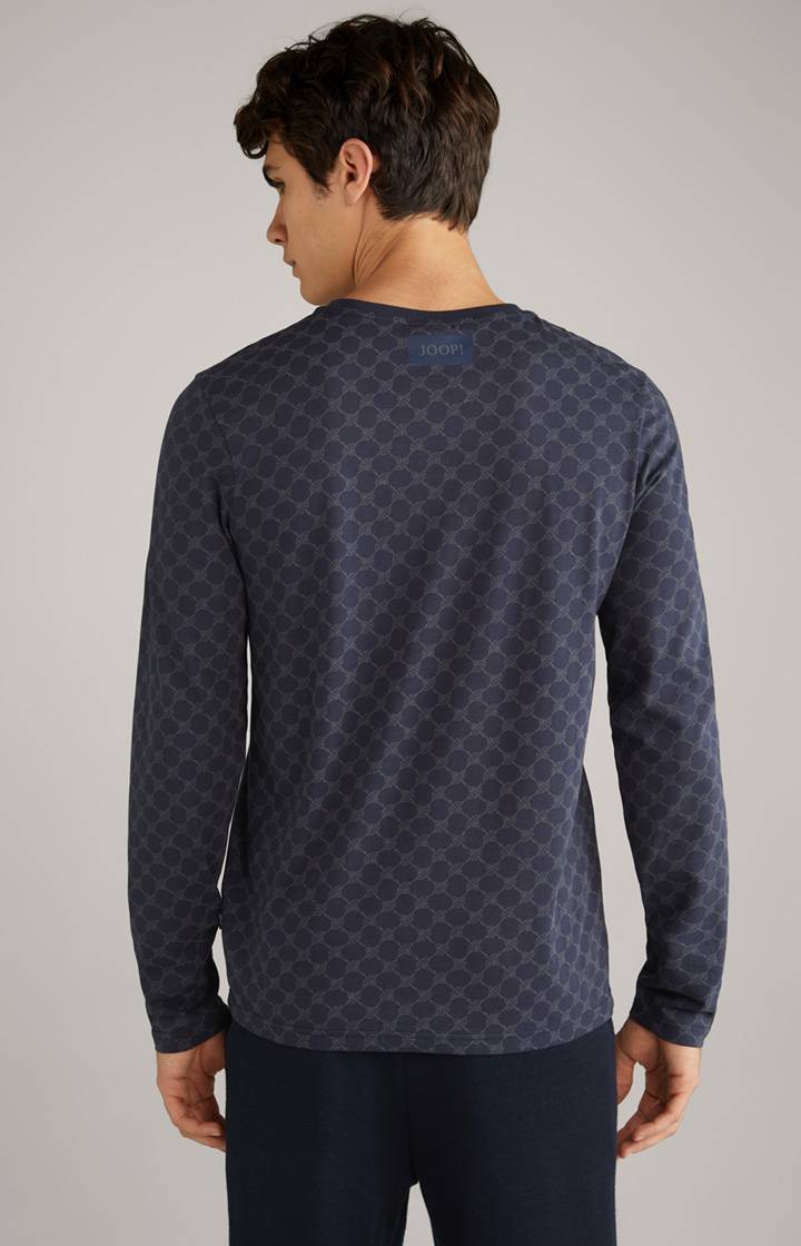 Joop Cornflower Loungewear Longsleeve in Navy gemustert Fabrik Onlineshop
