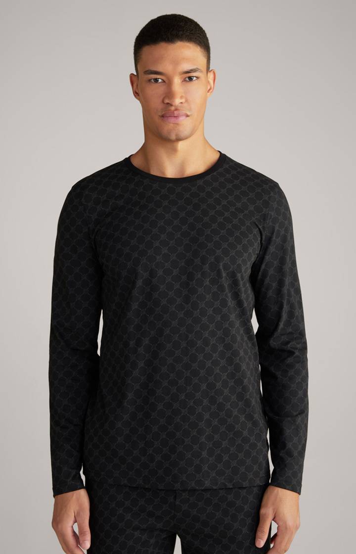 Joop Loungewear Longsleeve in Schwarz gemustert Saisonschlussverkauf