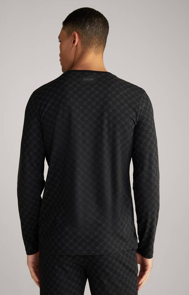 Joop Loungewear Longsleeve in Schwarz gemustert Saisonschlussverkauf