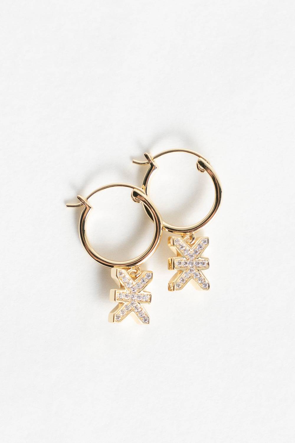 Karo Kauer PRE ORDER Logo Hoops Sparkle Gold Heißer Verkauf
