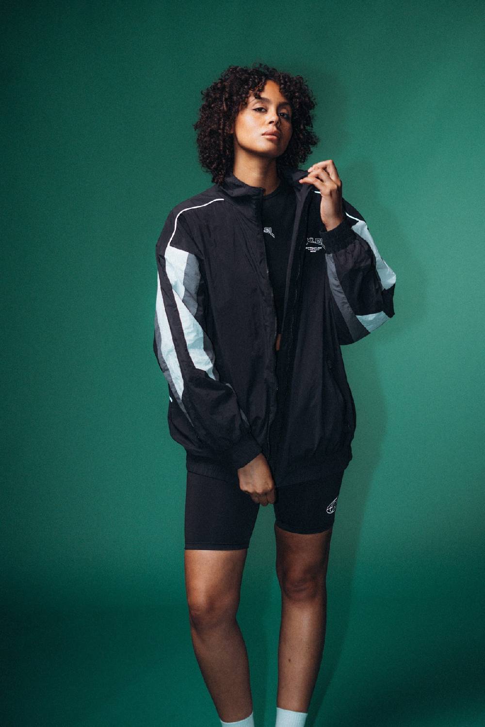 Karo Kauer Track Jacket Black Neueste Mode