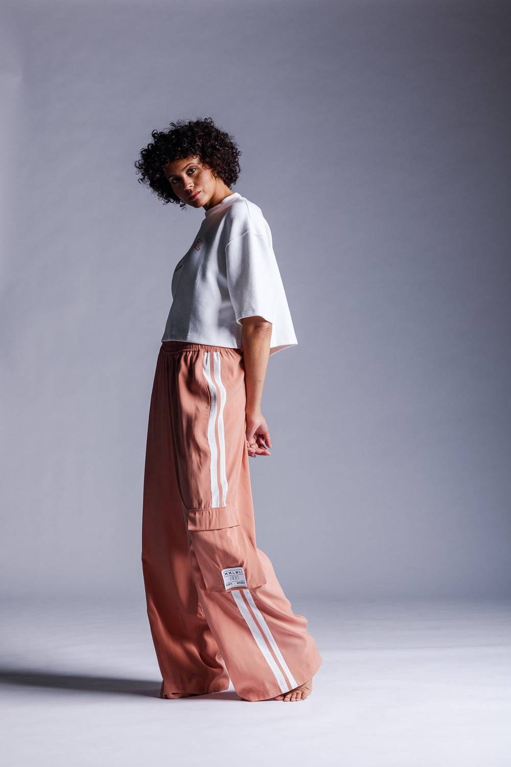 Karo Kauer Wide Leg Pants Rosewood Sonderangebot der Fabrik