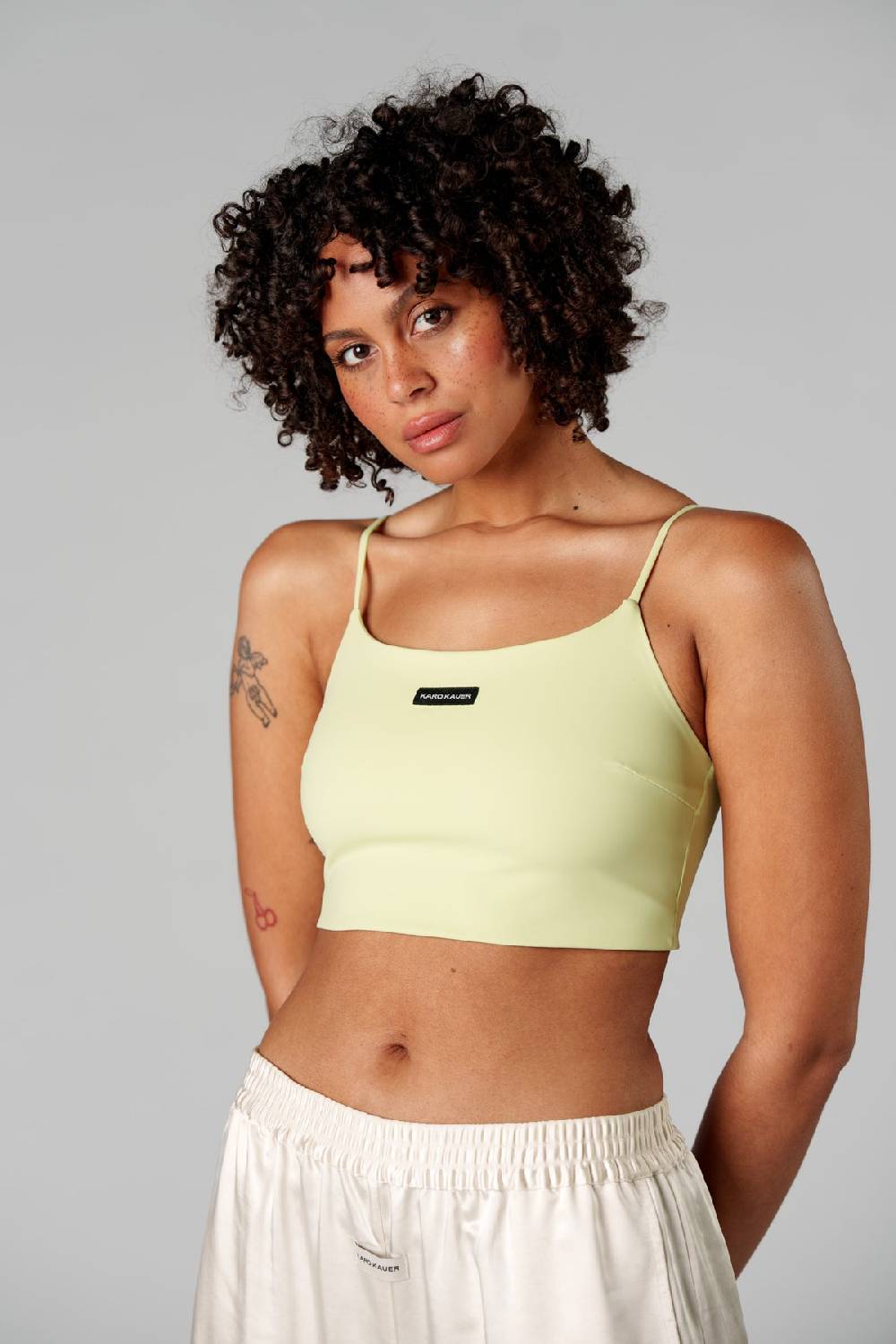 Karo Kauer Cropped Top Matcha Vierteljährliche Förderung